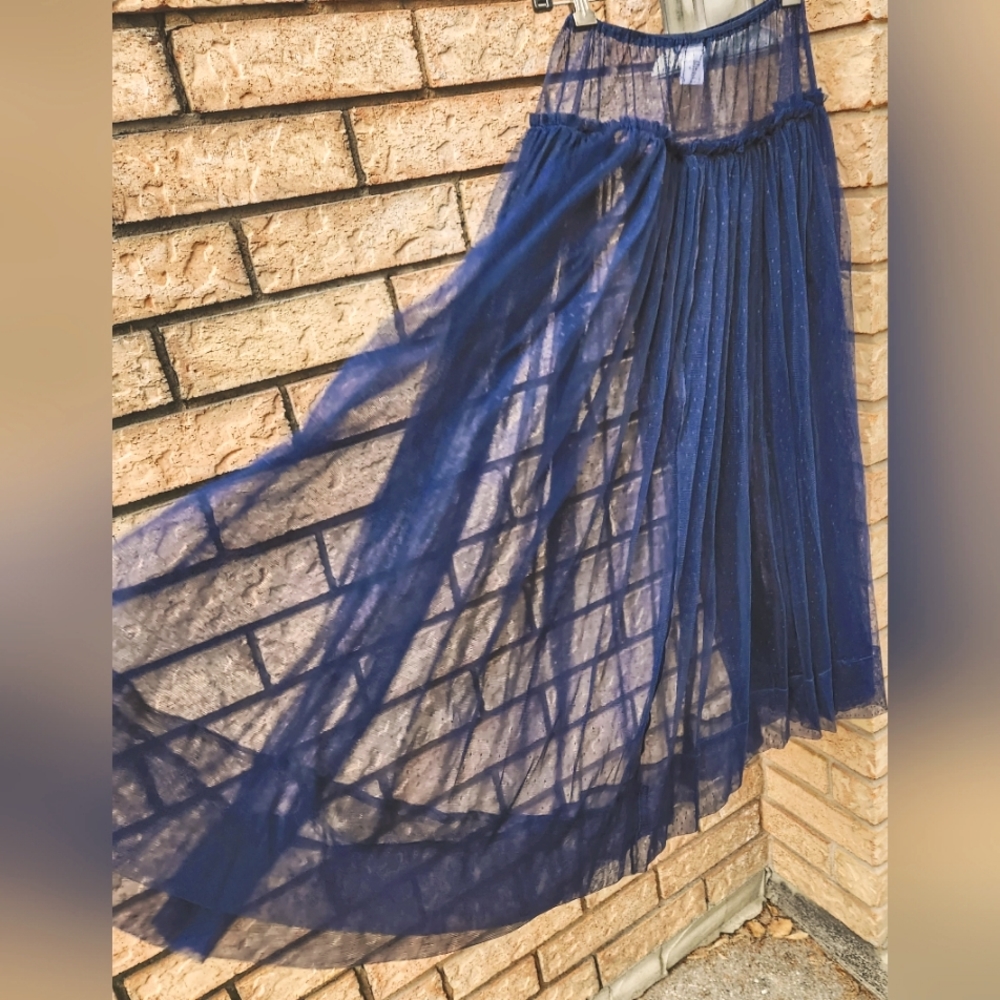 Mary Grant Sheer Tulle Maxi Skirt One Size
